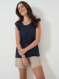 Crew Clothing Leah Scoop Neck Top, Navy Blue