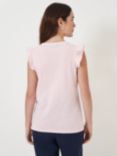 Crew Clothing Leah Stripe Scoop Neck Top, Pastel Pink