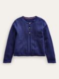 Mini Boden Pointelle Cotton Cardigan, College Navy