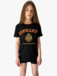 Fabric Flavours Kids' Harry Potter Hogwarts School Cotton T-Shirt, Black/Multi