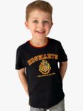 Fabric Flavours Kids' Harry Potter Hogwarts School Cotton T-Shirt, Black/Multi