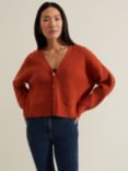 Phase Eight Anna Ribbed V-Neck Cardigan, Orange