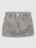 Mango Kids' Cotton Denim Skirt, Open Grey