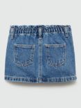 Mango Kids' Cotton Denim Skirt, Mid Blue