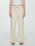 Mango Suki Elastic Waist Trousers, Cream