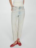 Mango Blanca Straight Cropped Jeans, Washed Blue