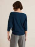 Phase Eight Cristine Fine Knit Batwing Jumper, Blue