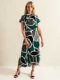 Phase Eight Zaynab Abstract Print Dress, Green/Multi