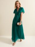 Phase Eight Abbey Satin Maxi Dress, Green