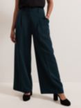 Phase Eight Petite Arabella Wide Leg Trousers, Dark Green