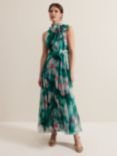 Phase Eight Petite Lucinda Floral Dress, Emerald/Multi