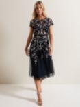 Phase Eight Collection 8 Giana Embellished Sequin Floral Dress, Navy