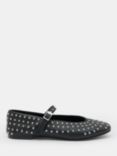 HUSH Leather Diamante Studded Mary Janes, Black