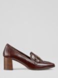 L.K. Bennett Luca Crinkle Patent Leather Court Shoes, Chocolate