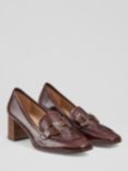 L.K. Bennett Luca Crinkle Patent Leather Court Shoes, Chocolate