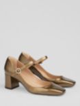 L.K. Bennett Winter Metallic Leather Mary Jane Court Shoes