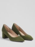 L.K.Bennett Clara Suede Closed Pointed Courts, Khaki