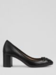 L.K.Bennett Juliette Leather Heeled Ballerina Courts, Black