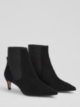 L.K.Bennett Adya Leather Pointed Ankle Boots, Black