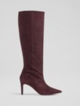 L.K. Bennett Astrid Suede Knee High Boots, Bordeaux