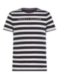 Tommy Hilfiger Stripe Logo T-Shirt, Desert Sky/Ivory