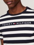 Tommy Hilfiger Stripe Logo T-Shirt, Desert Sky/Ivory