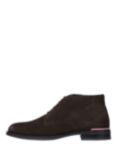 Tommy Hilfiger Suede Lace Up Boots, Dark Coffee