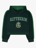 Fabric Flavours Harry Potter Slytherin Cropped Hoodie, Green Dark