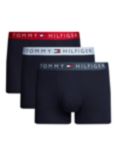 Tommy Hilfiger Trunks, Pack of 3, Navy/Blue/Red