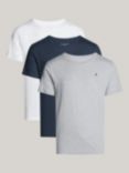 Tommy Hilfiger Short-Sleeved Lounge T-Shirt, Pack of 3, White/Navy/Grey