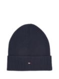 Tommy Hilfiger TH Flag Cotton Beanie, Space Blue