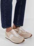 Hobbs Ellis Suede Lace Up Trainers, Beige