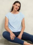 Hobbs Alycia Slub T-Shirt, Pale Blue