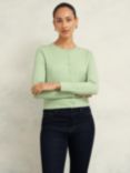 Hobbs Michelle Cotton Blend Cardigan, Sage Green