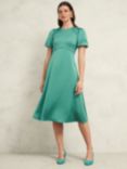 Hobbs Marea Satin Dress, Turquoise