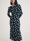 Nobody's Child Sally Polka Dot Midi Dress, Black/Multi