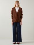 L.K.Bennett Carine Merino Wool Cardigan, Chocolate