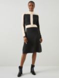 L.K.Bennett Selma Wool Blend Dress, Black/Cream