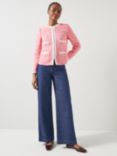 L.K.Bennett Charlie Tweed Jacket, Pink/Cream