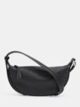 HUSH Rory Patent Leather Crescent Bag, Black