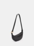 HUSH Rory Patent Leather Crescent Bag, Black