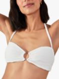 Accessorize Textured Bandeau Bikini Top, Ivory