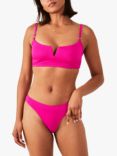 Accessorize Ribbed Cropped Bikini Top, Pink