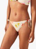 Accessorize Floral Ruffle Side Tie Bikini Bottoms, White