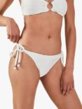 Accessorize Textured Side Tie Bikini Bottoms, Ivory