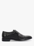 Dune Satchin Leather Monk Shoes, Black