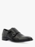 Dune Satchin Leather Monk Shoes, Black