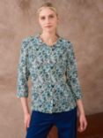 Brora Liberty Print Silk Shirt, Sky Blue Vine