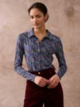 Brora Liberty Print Jersey Shirt, Electric Blue Bird