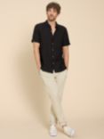 White Stuff Pembroke Short Sleeve Linen Shirt, Black